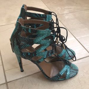 Aquazzura python sandals
